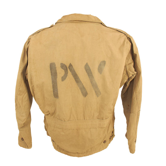 Original U.S. WWII M-1941 Field Jacket with Axis Prisoner of War PW Stenciled Original Items