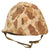 Original U.S. WWII/Korean War M1 Schlueter Front Seam Fixed Bale Helmet with CAPAC Liner and Blue Anchor 1953 USMC Cover With Stenciled Eagle, Globe and Anchor Original Items