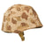 Original U.S. WWII/Korean War M1 Schlueter Front Seam Fixed Bale Helmet with CAPAC Liner and Blue Anchor 1953 USMC Cover With Stenciled Eagle, Globe and Anchor Original Items