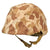 Original U.S. WWII/Korean War M1 Schlueter Front Seam Fixed Bale Helmet with CAPAC Liner and Blue Anchor 1953 USMC Cover With Stenciled Eagle, Globe and Anchor Original Items