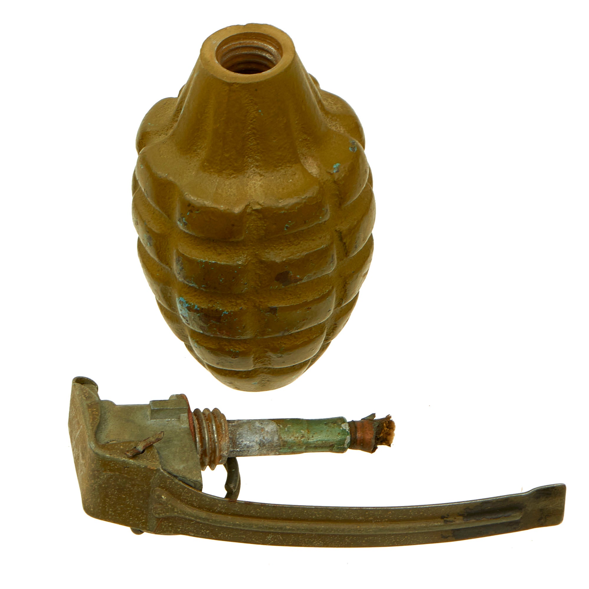 Original U.S. WWII M21 Inert Practice Pineapple Fragmentation Training