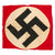 Original German WWII NSDAP Double Sided National Political Flag Cutoff Center Insignia Section - 20 ½" x 22" Original Items