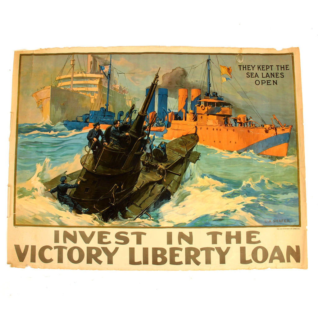 Original U.S. WWI Liberty Loan Poster - Invest In the Victory - 39” x 29 ½” Original Items