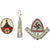 Original German WWII USGI Bring Back Tinnie, Insignia and Stick Pin Grouping - 19 Items Original Items