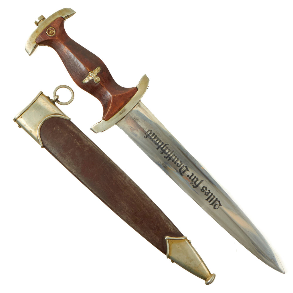 Original German WWII SA Dagger by Rare Maker August Bickel of Steinbach-Hallenberg with Scabbard Original Items