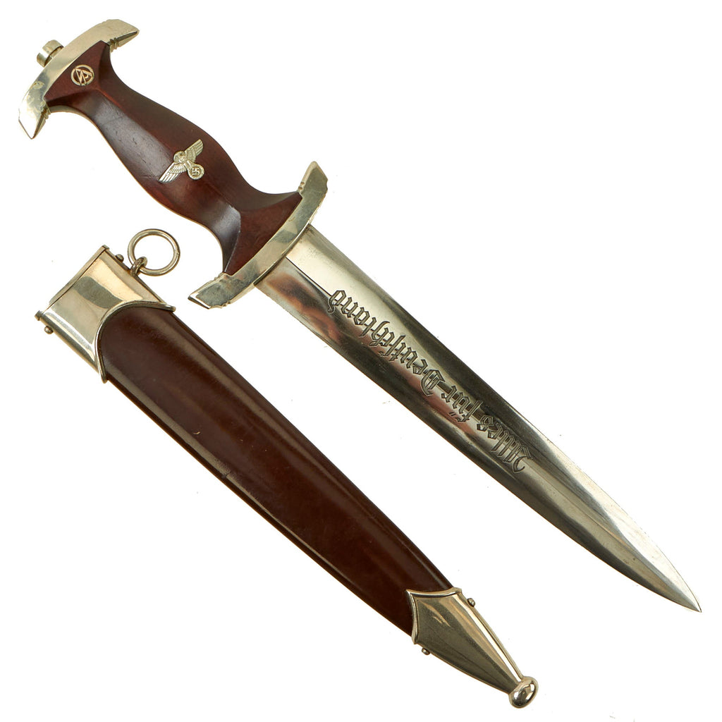 Original German Early WWII SA Dagger by Rare Maker Julius Bodenstein of Steinbach Kr.M. with Scabbard Original Items