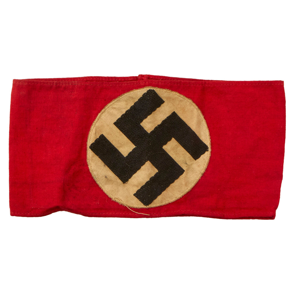 Original German WWII NSDAP & SA Multi-piece Cotton Armband with Embroidered Insignia Original Items