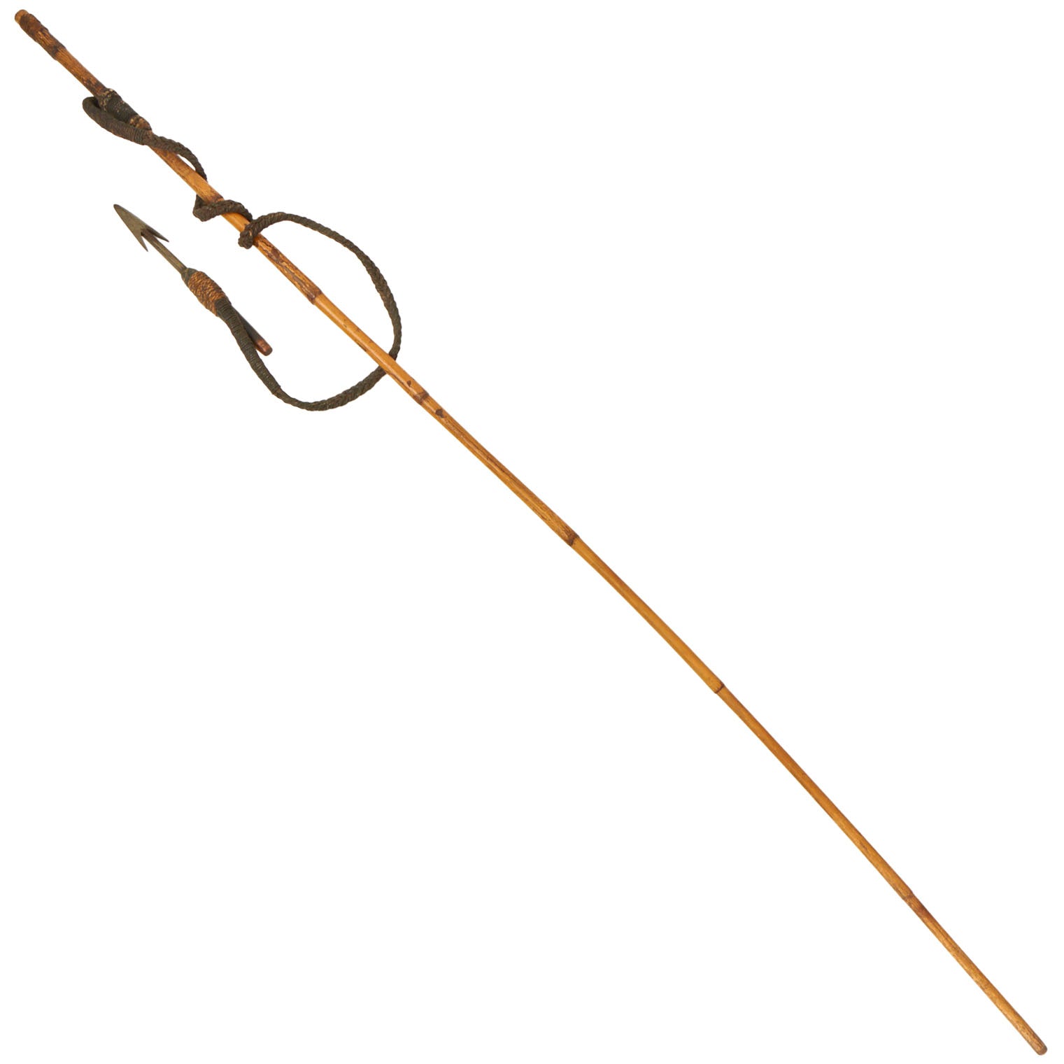 Original Victorian Era Native African Rope Spear - 90” or 7½ feet long ...