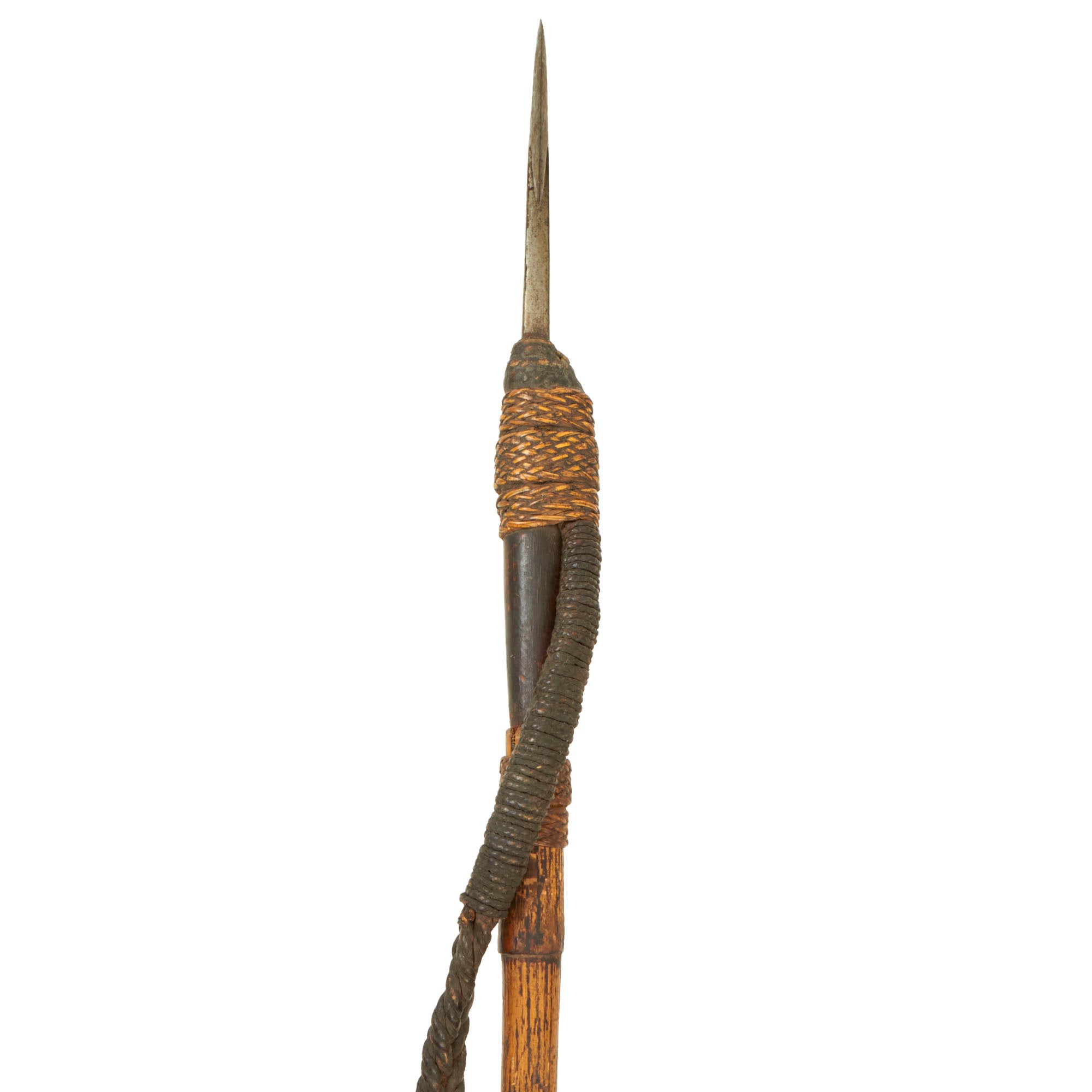 Original Victorian Era Native African Rope Spear - 90” or 7½ feet long ...