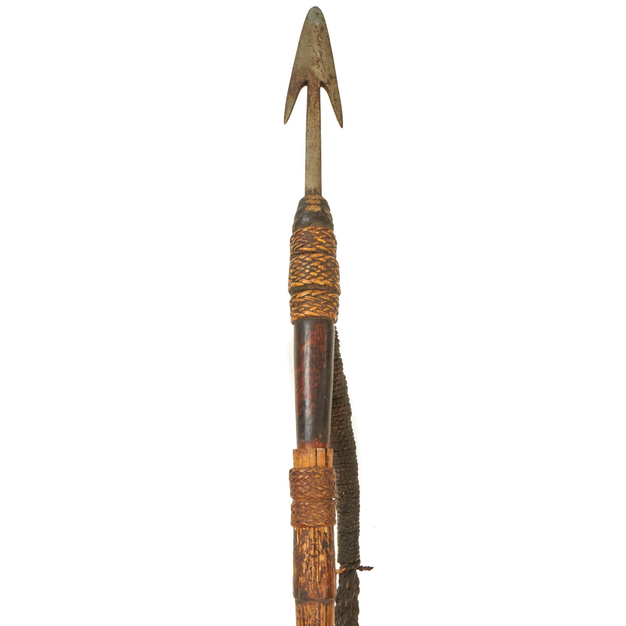 Original Victorian Era Native African Rope Spear - 90” or 7½ feet long ...