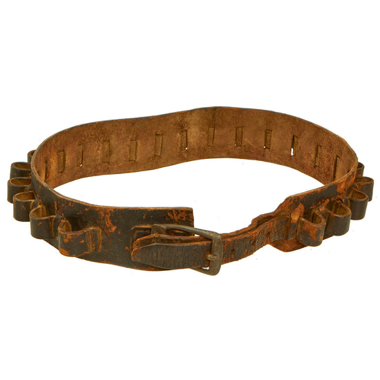 Original U.S. Late 19th Century Leather Shotgun Shell Ammunition Belt Original Items