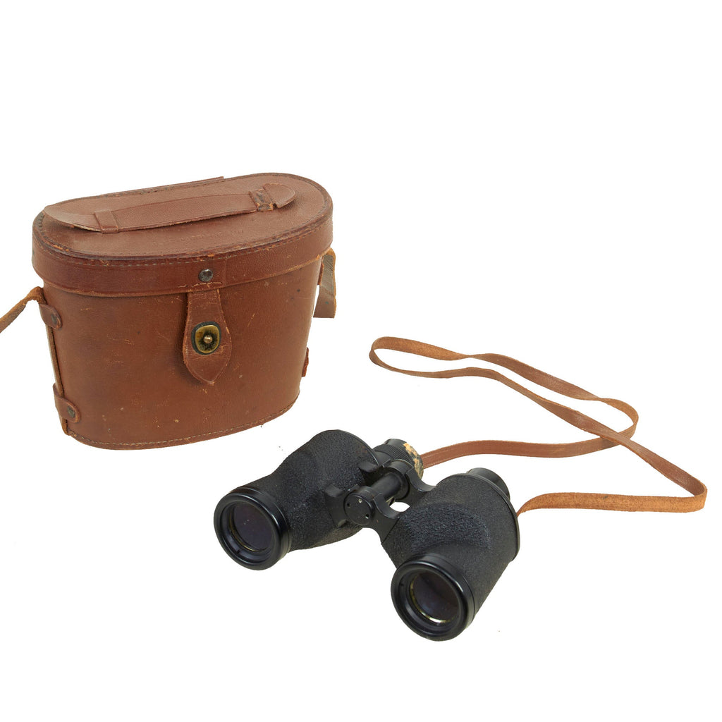 Original U.S. WWII Unissued Condition M3 6x30 Binoculars with M17 Leather Case Original Items