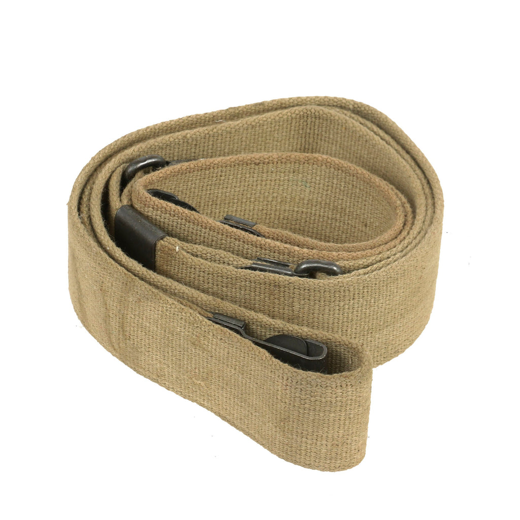 Original U.S. WWII Thompson SMG Kerr Pattern Web Sling with NOBUCKL Brass Hardware - Unissued Original Items
