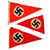Original German WWII Set of Three Small NSDAP National Socialist Multi-Piece Pennant Flags Original Items