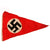 Original German WWII Set of Three Small NSDAP National Socialist Multi-Piece Pennant Flags Original Items