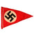Original German WWII Set of Three Small NSDAP National Socialist Multi-Piece Pennant Flags Original Items