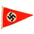Original German WWII Set of Three Small NSDAP National Socialist Multi-Piece Pennant Flags Original Items