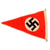 Original German WWII Set of Three Small NSDAP National Socialist Multi-Piece Pennant Flags Original Items