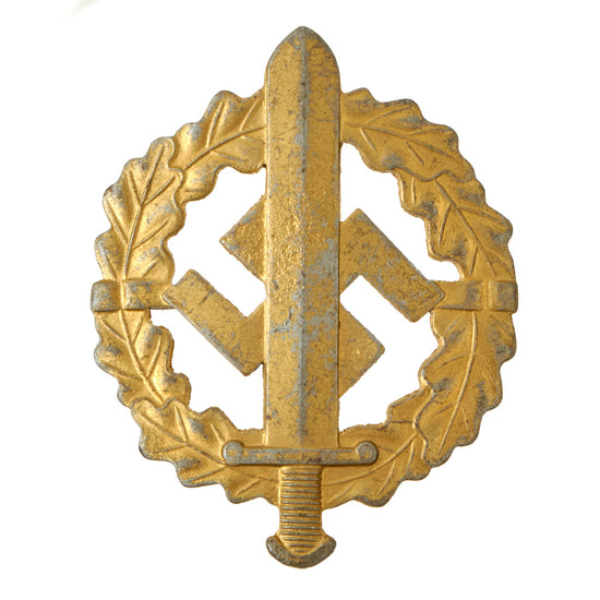 Original German WWII SA Sports Badge Gold Grade by Werner Redo of Saarlautern Original Items