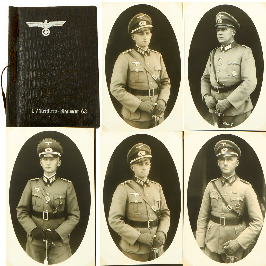 Original German WWII Heer Army "I" Company 63rd Artillery Regiment Photo Album - 34 Photos Original Items