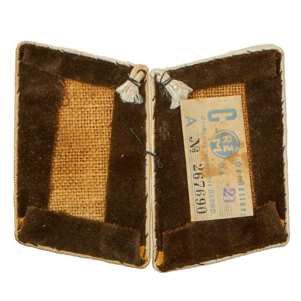 Original German WWII Unissued NSDAP District Matched Pair of Blank Collar Tabs with Original Packaging & RZM Tag Original Items