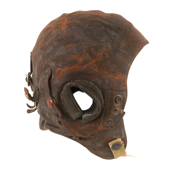 Original British WWII RAF Service-Worn Type C Leather Flying Helmet Original Items