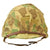 Original U.S. WWII M1 McCord Front Seam Fixed Bale Helmet with Seaman Paper Co Liner & HBT Camouflage Cover Original Items