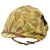 Original U.S. WWII M1 McCord Front Seam Fixed Bale Helmet with Seaman Paper Co Liner & HBT Camouflage Cover Original Items