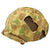 Original U.S. WWII M1 McCord Front Seam Fixed Bale Helmet with Seaman Paper Co Liner & HBT Camouflage Cover Original Items