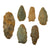 Original Native American Late Archaic to Woodland Period Arrowheads Excavated from Limestone County Alabama - Set of 5 Original Items