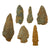 Original Native American Late Archaic to Woodland Period Arrowheads Excavated from Limestone County Alabama - Set of 5 Original Items
