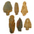 Original Native American Late Archaic to Woodland Period Arrowheads Excavated from Limestone County Alabama - Set of 5 Original Items