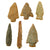 Original Native American Late Archaic to Woodland Period Arrowheads Excavated from Limestone County Alabama - Set of 5 Original Items