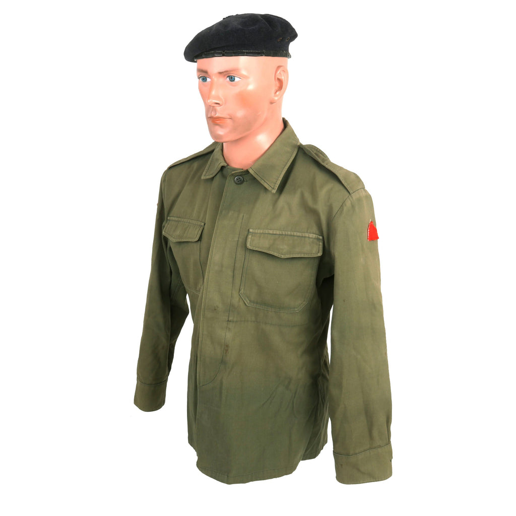 Original Persian Gulf War Iraqi Ministry of Defense Green Uniform Set With Beret - Formerly Part of the A.A.F. Tank Museum Original Items