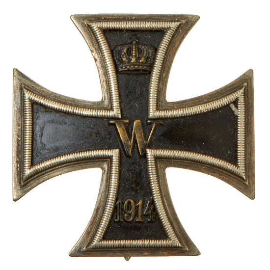 Original Imperial German WWI Prussian "Vaulted" Non-Magnetic Iron Cross First Class 1914 with Pinback Marked 900 - EKI Original Items