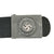 Original German WWII Police Black Preßstoff Belt with Pebbled Aluminum EM/NCO Buckle - Belt Torn Through Original Items