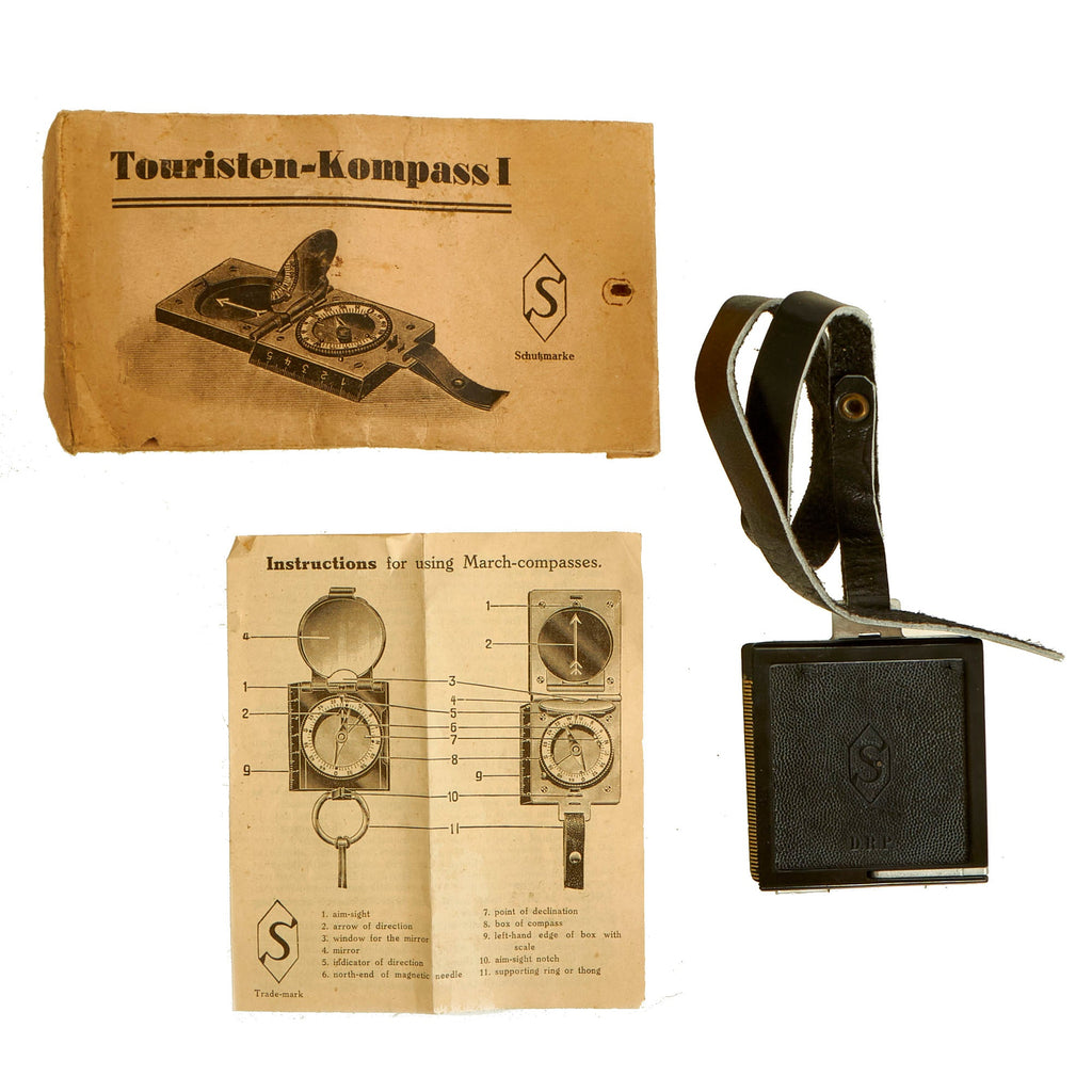 Original German WWII Tourist Market Compass in Packaging with