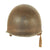 Original U.S. WWII Matched Bullet Struck 1942/43 M1 McCord Front Seam Fixed Bale Helmet with 2nd Infantry Division Painted Westinghouse Liner - With NCO Horizontal “Follow Me” Stripe Original Items