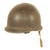 Original U.S. WWII Matched Bullet Struck 1942/43 M1 McCord Front Seam Fixed Bale Helmet with 2nd Infantry Division Painted Westinghouse Liner - With NCO Horizontal “Follow Me” Stripe Original Items