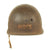 Original U.S. WWII Matched Bullet Struck 1942/43 M1 McCord Front Seam Fixed Bale Helmet with 2nd Infantry Division Painted Westinghouse Liner - With NCO Horizontal “Follow Me” Stripe Original Items