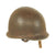 Original U.S. WWII Matched Bullet Struck 1942/43 M1 McCord Front Seam Fixed Bale Helmet with 2nd Infantry Division Painted Westinghouse Liner - With NCO Horizontal “Follow Me” Stripe Original Items