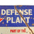 Original U.S. WWII “Defense Plant Part of the Arsenal of Democracy” Rare Enamel Porcelain Factory Sign - 29 ½” x 39” Original Items