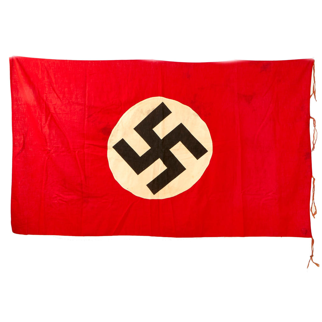 Original German WWII Italian Made NSDAP National Political Banner Flag marked to City of Naples - 39" x 64" Original Items