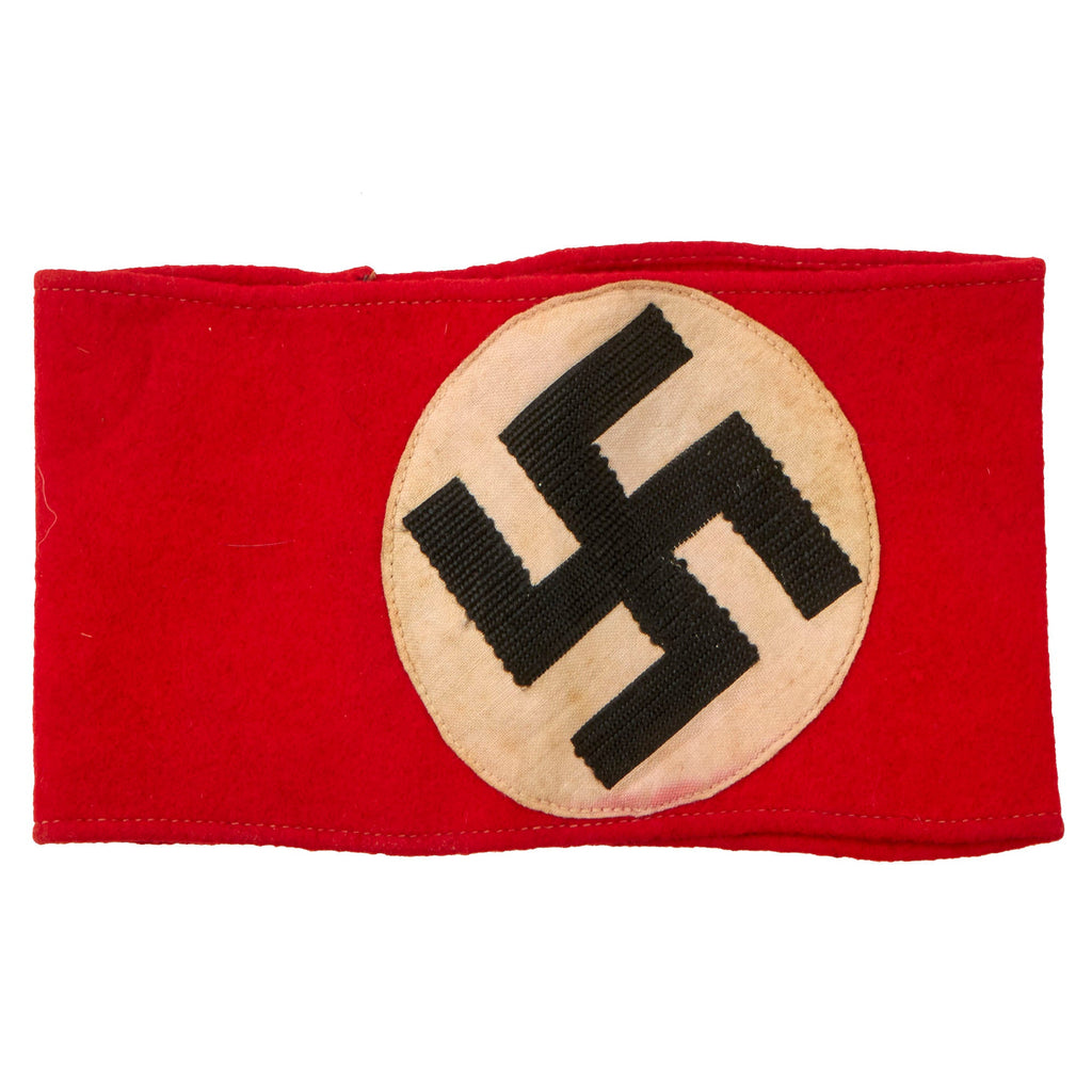 Original German Early WWII NSDAP Multi-piece Wool Felt & Cotton Armband with Embroidered Insignia Original Items