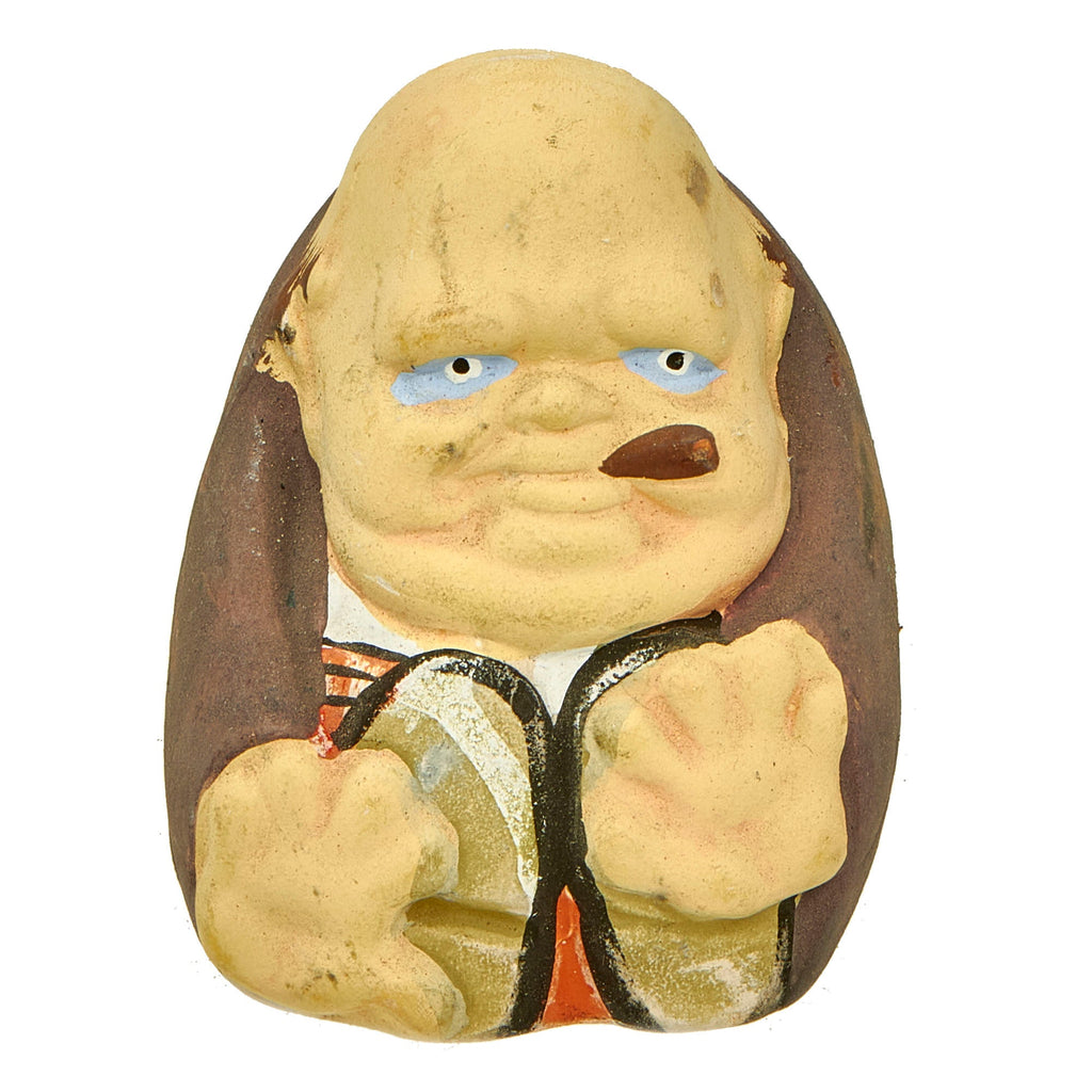 Original Japanese WWII Anti-British Winston Churchill Ceramic Caricature Match Striker in Original Box Original Items