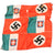 Original WWII Axis Powers German and Italian Friendship Flag with NSDAP and House of Savoy Designs, 12 1/4" x 13"