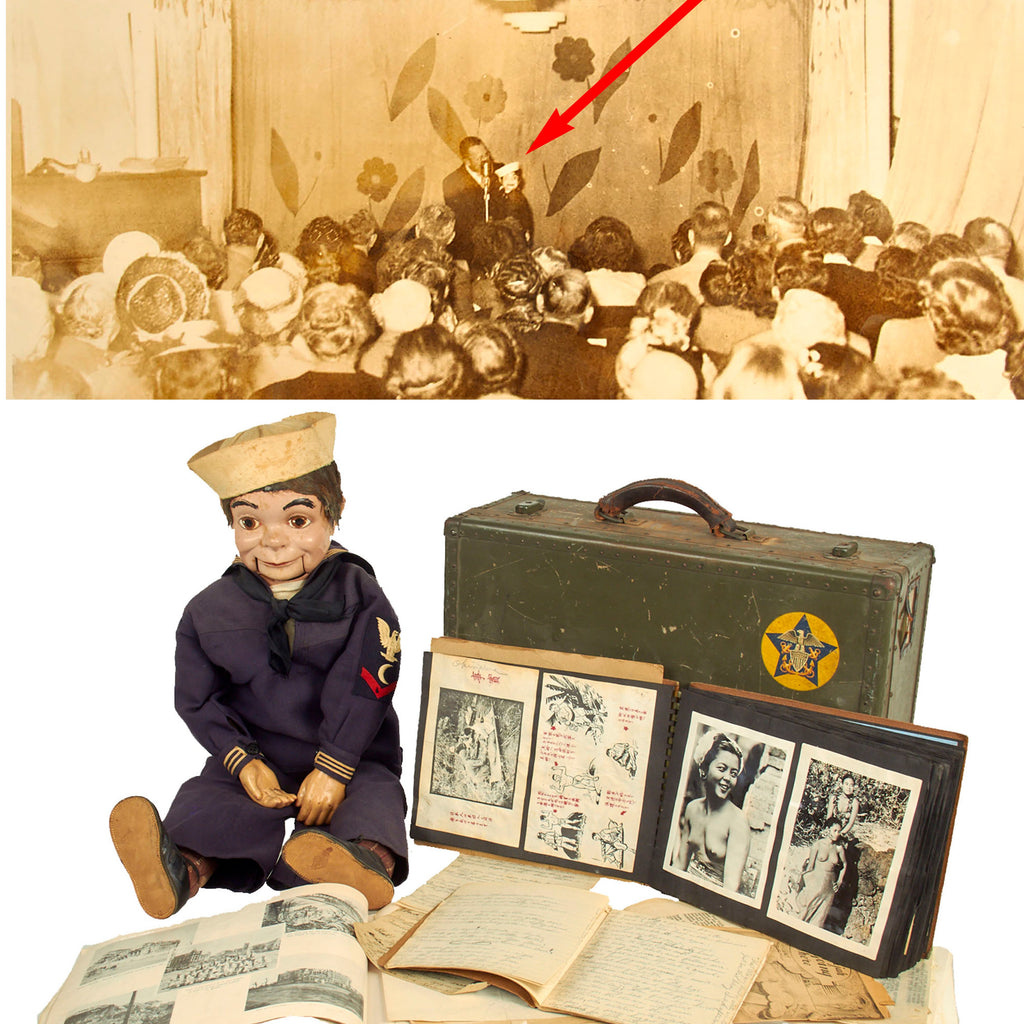 Original U.S. WWII Navy USS Teton Steward Named Ventriloquist Dummy with Photo Album, Diary, Yearbook and More Original Items