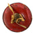 Original 19th Century Japanese Late Edo Period Lacquered Flat Samurai Jingasa Helmet with Painted-Over Family Crest and Liner Original Items