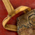 Original 19th Century Japanese Late Edo Period Lacquered Flat Samurai Jingasa Helmet with Painted-Over Family Crest and Liner Original Items