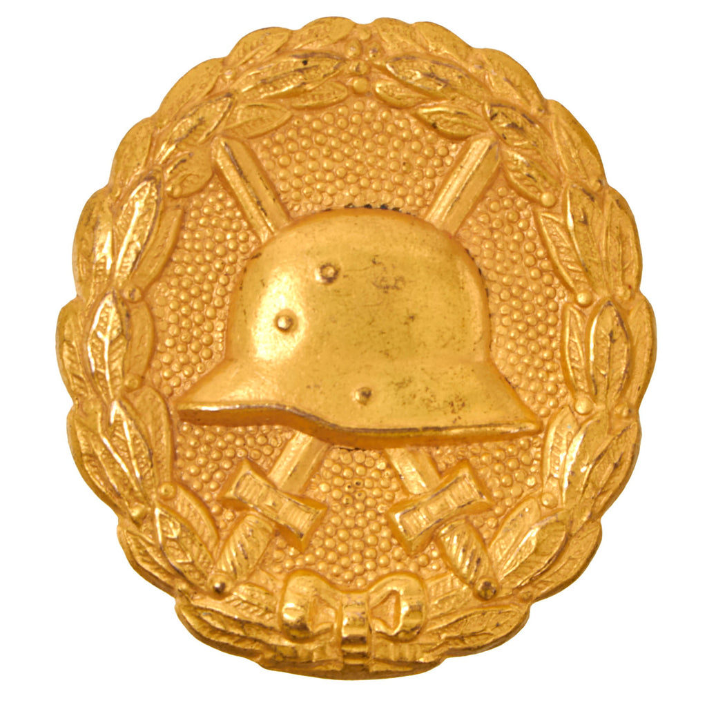 Original Unissued Imperial German WWI Gold Wound Badge - Stamped Steel Hollow Back - Verwundetenabzeichen in Gelb Original Items
